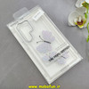قاب گوشی Galaxy S24 Ultra سامسونگ اورجینال یونیک کیس Unique Case لاکچری شفاف نگین دار کرومی طرح پروانه کد 91018
