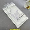 قاب گوشی Galaxy S24 Ultra سامسونگ اورجینال یونیک کیس Unique Case لاکچری شفاف نگین دار کرومی طرح پروانه کد 91019