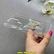 قاب گوشی Galaxy S24 Ultra سامسونگ اورجینال یونیک کیس Unique Case لاکچری شفاف نگین دار کرومی طرح پروانه کد 91019