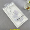 قاب گوشی Galaxy S25 Ultra سامسونگ اورجینال یونیک کیس Unique Case لاکچری شفاف نگین دار کرومی طرح پروانه کد 91021