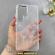 قاب گوشی Galaxy S25 Ultra سامسونگ اورجینال یونیک کیس Unique Case لاکچری شفاف نگین دار کرومی طرح پروانه کد 91022