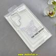 قاب گوشی Galaxy S25 Ultra سامسونگ اورجینال یونیک کیس Unique Case لاکچری شفاف نگین دار کرومی طرح پروانه کد 91022