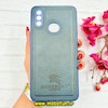 قاب گوشی Galaxy A10S سامسونگ اورجینال برند BURBERRY 2026 طرح دوخت HARD چرمی محافظ لنزدار سرمه ای کد 91026