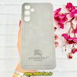 قاب گوشی Galaxy A16 سامسونگ اورجینال برند BURBERRY 2026 طرح دوخت HARD چرمی محافظ لنزدار خاکستری کد 91041