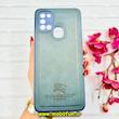 قاب گوشی Galaxy A21S سامسونگ اورجینال برند BURBERRY 2026 طرح دوخت HARD چرمی محافظ لنزدار سرمه ای کد 91050