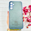 قاب گوشی Galaxy A25 سامسونگ اورجینال برند BURBERRY 2026 طرح دوخت HARD چرمی محافظ لنزدار سرمه ای کد 91058