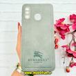 قاب گوشی Galaxy A20 / Galaxy A30 سامسونگ اورجینال برند BURBERRY 2026 طرح دوخت HARD چرمی محافظ لنزدار خاکستری کد 91061