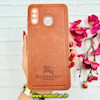 قاب گوشی Galaxy A20 / Galaxy A30 سامسونگ اورجینال برند BURBERRY 2026 طرح دوخت HARD چرمی محافظ لنزدار عسلی کد 91062