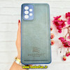 قاب گوشی Galaxy A72 سامسونگ اورجینال برند BURBERRY 2026 طرح دوخت HARD چرمی محافظ لنزدار سرمه ای کد 91078