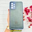 قاب گوشی Galaxy A72 سامسونگ اورجینال برند BURBERRY 2026 طرح دوخت HARD چرمی محافظ لنزدار سرمه ای کد 91078
