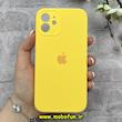 قاب گوشی iPhone 12 آیفون سیلیکونی اورجینال پاک کنی درجه یک محافظ لنزدار زیربسته زرد کد 91142
