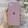 قاب گوشی iPhone 12 آیفون سیلیکونی اورجینال پاک کنی درجه یک محافظ لنزدار زیربسته بنفش کدر کد 91147