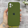 قاب گوشی iPhone 12 آیفون سیلیکونی اورجینال پاک کنی درجه یک محافظ لنزدار زیربسته سبز زیتونی کد 91153