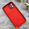 قاب گوشی iPhone 12 آیفون سیلیکونی اورجینال پاک کنی درجه یک محافظ لنزدار زیربسته قرمز تیره کد 91156