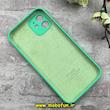 قاب گوشی iPhone 12 آیفون سیلیکونی اورجینال پاک کنی درجه یک محافظ لنزدار زیربسته سبزآبی کد 91157