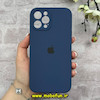 قاب گوشی iPhone 12 Pro Max آیفون سیلیکونی اورجینال پاک کنی درجه یک محافظ لنزدار زیربسته سرمه ای کد 91166