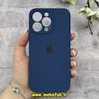 قاب گوشی iPhone 13 Pro آیفون سیلیکونی اورجینال پاک کنی درجه یک محافظ لنزدار زیربسته آبی تیره کد 91173