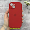 قاب گوشی iPhone 15 آیفون سیلیکونی اورجینال پاک کنی درجه یک محافظ لنزدار زیربسته قرمز تیره کد 91176