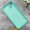 قاب گوشی iPhone 15 آیفون سیلیکونی اورجینال پاک کنی درجه یک محافظ لنزدار زیربسته سبزآبی روشن کد 91179
