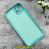 قاب گوشی iPhone 15 آیفون سیلیکونی اورجینال پاک کنی درجه یک محافظ لنزدار زیربسته سبزآبی کد 91180