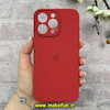 قاب گوشی iPhone 15 Pro Max آیفون سیلیکونی اورجینال پاک کنی درجه یک زیربسته محافظ لنز دار قرمز تیره کد 91182