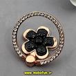 پاپ سوکت فلزی نگین دار لاکچری طرح گل مشکی کد 91274