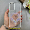 قاب گوشی Galaxy A26 سامسونگ اورجینال یونیک کیس Unique Case لاکچری شفاف نگین دار کرومی طرح قلب کد 91341