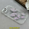 قاب گوشی iPhone 7 / iPhone 8 / iPhone SE 2020 / iPhone SE 2022 آیفون اورجینال یونیک کیس Unique Case لاکچری شفاف نگین دار کرومی طرح پروانه کد 91345