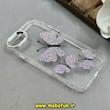 قاب گوشی iPhone 7 / iPhone 8 / iPhone SE 2020 / iPhone SE 2022 آیفون اورجینال یونیک کیس Unique Case لاکچری شفاف نگین دار کرومی طرح پروانه کد 91345