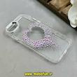 قاب گوشی iPhone 7 / iPhone 8 / iPhone SE 2020 / iPhone SE 2022 آیفون اورجینال یونیک کیس Unique Case لاکچری شفاف نگین دار کرومی طرح قلبی کد 91346