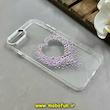 قاب گوشی iPhone 7 Plus / iPhone 8 Plus آیفون اورجینال یونیک کیس Unique Case لاکچری شفاف نگین دار کرومی طرح قلبی کد 91347