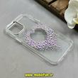 قاب گوشی iPhone 12 / iPhone 12 Pro آیفون اورجینال یونیک کیس Unique Case لاکچری شفاف نگین دار کرومی طرح قلبی کد 91353