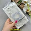 قاب گوشی iPhone 16 آیفون اورجینال یونیک کیس Unique Case لاکچری شفاف نگین دار کرومی طرح قلبی کد 91361