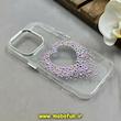قاب گوشی iPhone 16 Pro آیفون اورجینال یونیک کیس Unique Case لاکچری شفاف نگین دار کرومی طرح قلبی کد 91362