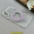 قاب گوشی iPhone X / iPhone XS آیفون اورجینال یونیک کیس Unique Case لاکچری شفاف نگین دار کرومی طرح قلبی کد 91366