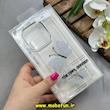 قاب گوشی Redmi Note 14 4G شیائومی اورجینال یونیک کیس Unique Case لاکچری شفاف نگین دار کرومی طرح پروانه کد 91368