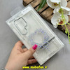 قاب گوشی Galaxy S24 Ultra سامسونگ اورجینال یونیک کیس Unique Case لاکچری شفاف نگین دار کرومی طرح قلبی کد 91374