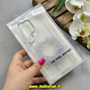 قاب گوشی Galaxy S25 Ultra سامسونگ اورجینال یونیک کیس Unique Case لاکچری شفاف نگین دار کرومی طرح قلبی کد 91375