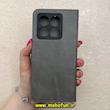کیف گوشی Xiaomi 14T شیائومی مگنتی طرح چرم کتابی محافظ لنزدار بنددار خاکستری کد 91377