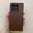 کیف گوشی Xiaomi 14T شیائومی مگنتی طرح چرم کتابی محافظ لنزدار بنددار قهوه ای کد 91378
