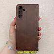 کیف گوشی Galaxy A05S سامسونگ مگنتی طرح چرم کتابی محافظ لنزدار قهوه ای کد 91385
