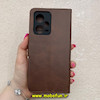 کیف گوشی Redmi Note 12 Pro 5G شیائومی مگنتی طرح چرم کتابی محافظ لنزدار قهوه ای کد 91440