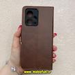 کیف گوشی Redmi Note 12 Pro 5G شیائومی مگنتی طرح چرم کتابی محافظ لنزدار قهوه ای کد 91440