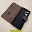 کیف گوشی Redmi Note 12 Pro 5G شیائومی مگنتی طرح چرم کتابی محافظ لنزدار قهوه ای کد 91440