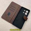 کیف گوشی Redmi Note 13 5G شیائومی مگنتی طرح چرم کتابی محافظ لنزدار قهوه ای کد 91443