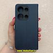کیف گوشی Redmi Note 13 Pro 4G / Poco M6 Pro 4G / Redmi Note 14S شیائومی مگنتی طرح چرم کتابی محافظ لنزدار سرمه ای کد 91444