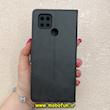 کیف گوشی Redmi 10C / Redmi 10 Power / Poco C40 شیائومی مگنتی طرح چرم کتابی محافظ لنزدار بنددار مشکی کد 91453