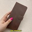 کیف گوشی Redmi 10C / Redmi 10 Power / Poco C40 شیائومی مگنتی طرح چرم کتابی محافظ لنزدار بنددار قهوه ای کد 91454