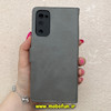 کیف گوشی Galaxy S20 FE سامسونگ مگنتی طرح چرم کتابی محافظ لنزدار بنددار خاکستری کد 91468