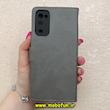 کیف گوشی Galaxy S20 FE سامسونگ مگنتی طرح چرم کتابی محافظ لنزدار بنددار خاکستری کد 91468